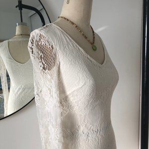 Fitted Lace Mini Dress - S